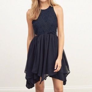 Abercrombie & Fitch Navy Blue Asymmetrical Dress